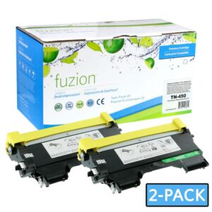 Fuzion Brother TN450 Toner Compatible - Noir (2/Pack)