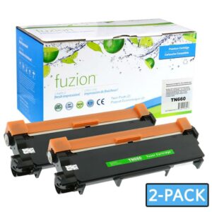 Fuzion Brother TN660 Toner Compatible - Noir (2/Pack)