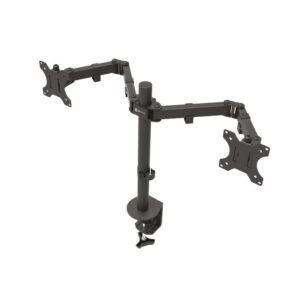 Klipxtreme Dual Monitor Mount Desk Clamp Up to 32in Full Motion Tilt Swivel & Rotation Vesa - Black
