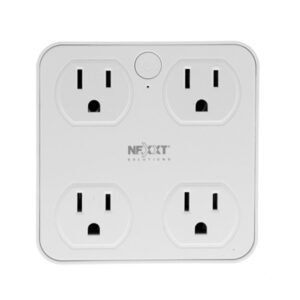 Nexxt Smart Home WiFi Surge Protector Wall with 4 Outlets 4 Side USB Ports 900 Joules, Amazon Alexa or Google Assistant
