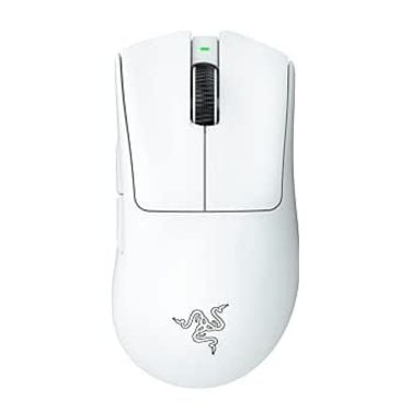 Razer Gaming Mouse Wireless DeathAdder V3 Pro Ultra-lightweight Ergonomic Esports, Focus Pro 30000dpi or Wired USB C Speedflex Cable - White